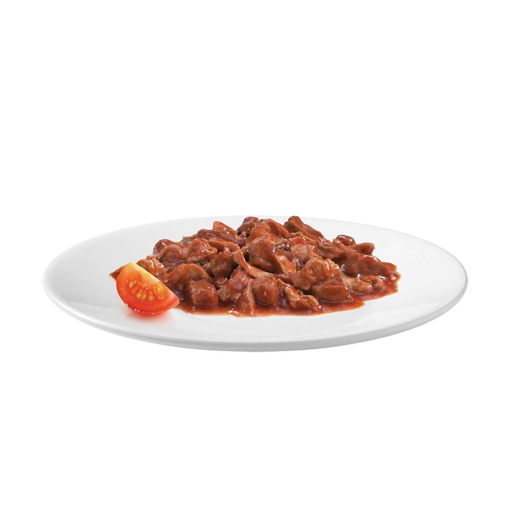 Gourmet Gold Casserole con manzo, pollo e pomodoro in salsa umido per gatti (85 g) 